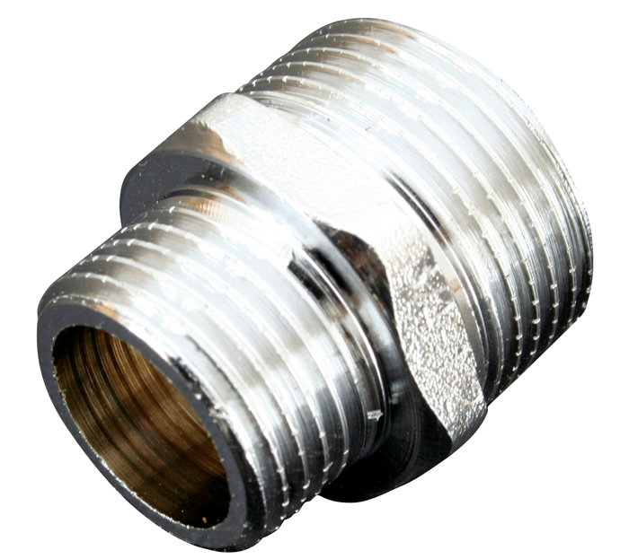 Brystnippel forkromet 3/4" x 1/2"